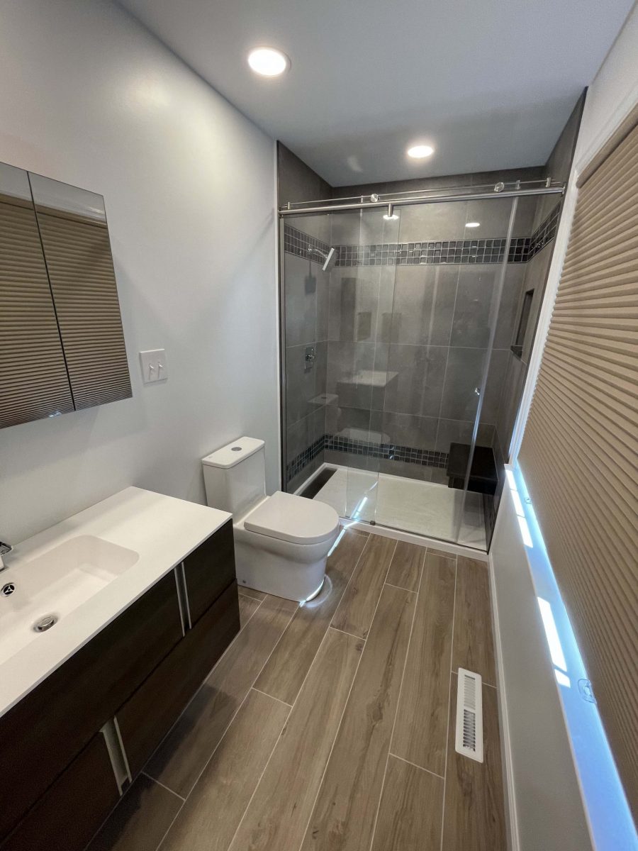 Bathroom remodel completed in Reading PA by L&L Services.
