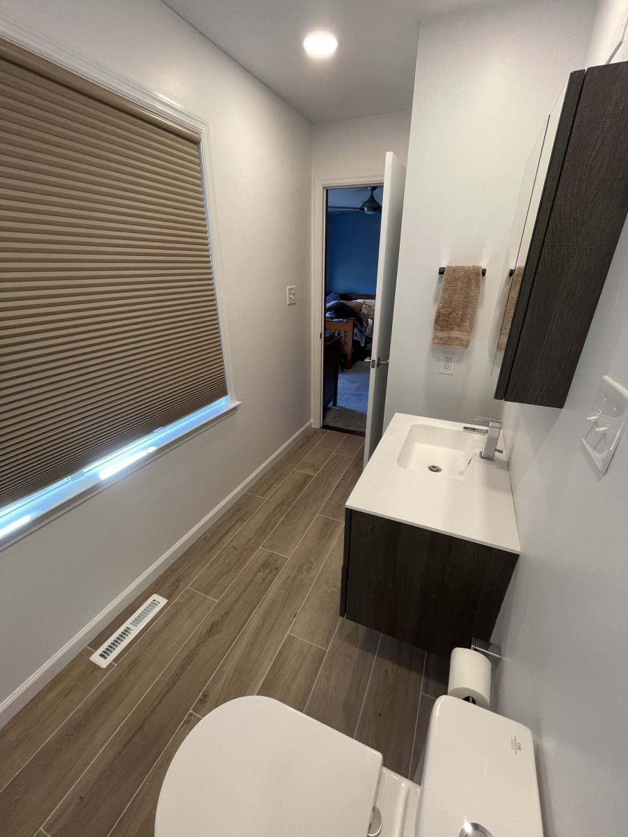 Bathroom remodel completed in Reading PA by L&L Services.