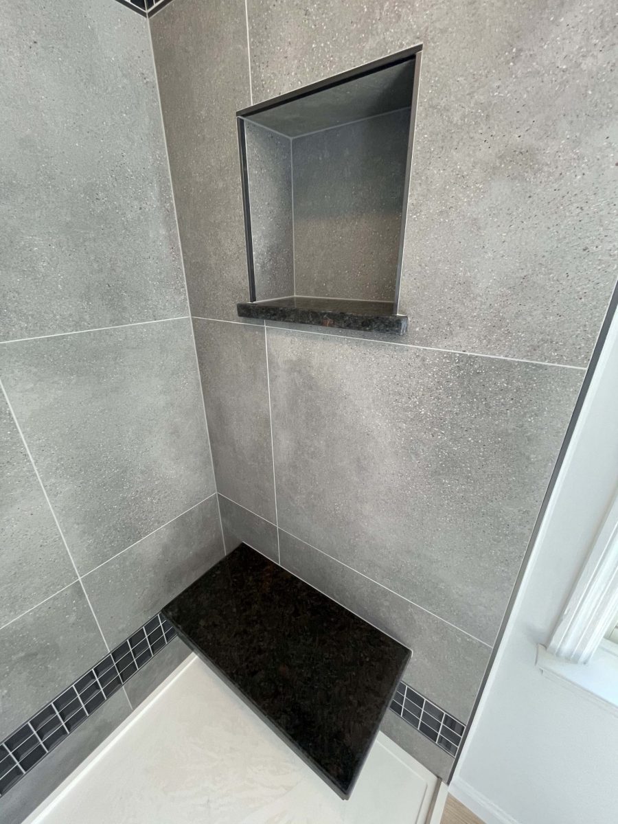 Bathroom remodel completed in Reading PA by L&L Services.