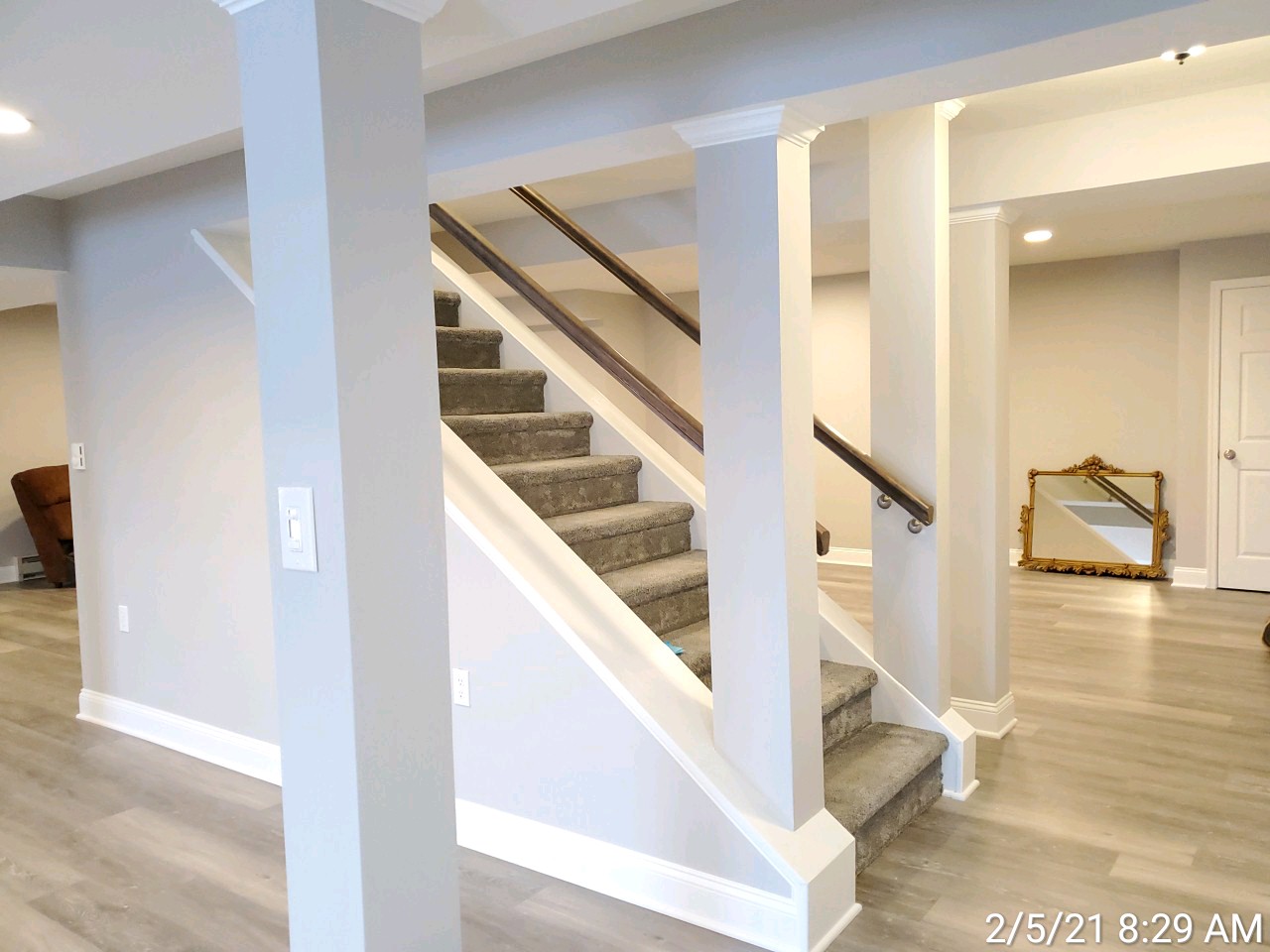 Basement remodel completed on a home in Harrisburg PA by L&L Services.