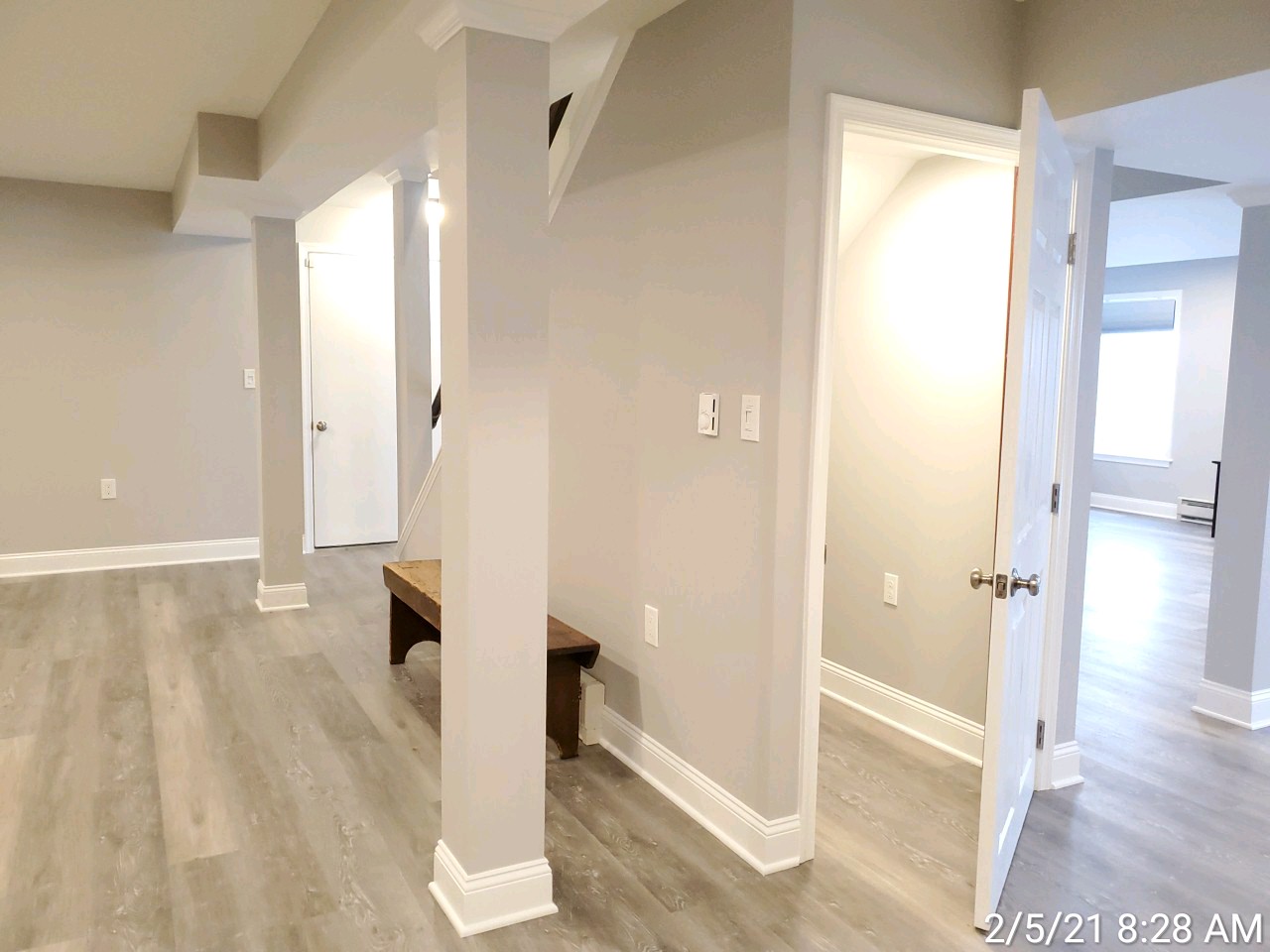 Basement remodel completed on a home in Harrisburg PA by L&L Services.