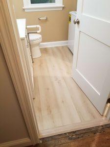 smooth light wood bathroom floor, interior projects