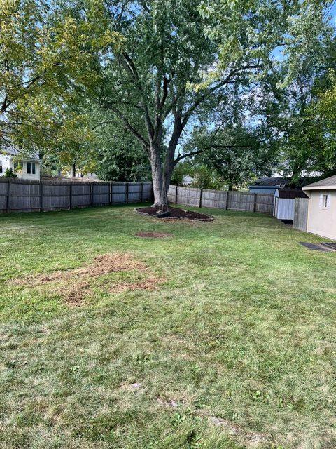 large grassy back yard