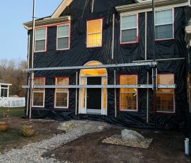 Stucco Remedation being completed on a home in Delaware by L&L Services.