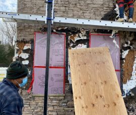 Stucco Remedation being completed on a home in Delaware by L&L Services.