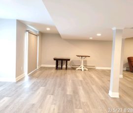 Basement remodel completed on a home in Harrisburg PA by L&L Services.