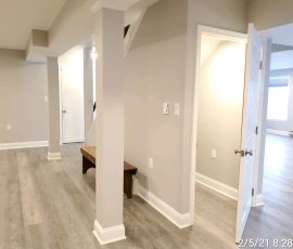 Basement remodel completed on a home in Harrisburg PA by L&L Services.