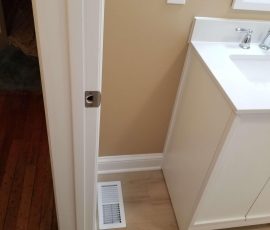 repainted bathroom wall and heat vent