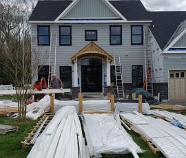 Siding installation on a home in Delaware by L&L Services.