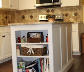 douglassville kitchen remodel focus on the shelf storage under one side of the island