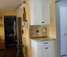douglassville kitchen remodel focus on coffee corner of kitchen near exit