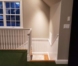 after staircase down from the exercise room
