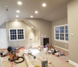 in progress raising of the ceiling and painting