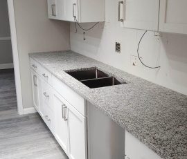 installing sink in new cabinets and counters